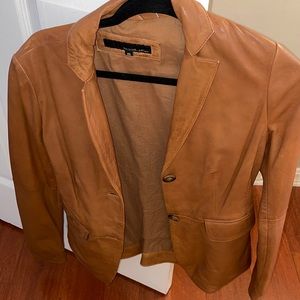 Brown leather jacket- size XS